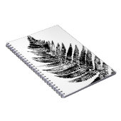 Zwart-wit Varen Leaf Print Notitieboek (Rechterzijde)