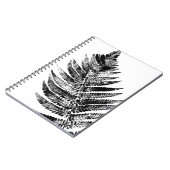 Zwart-wit Varen Leaf Print Notitieboek (Linkerzijde)