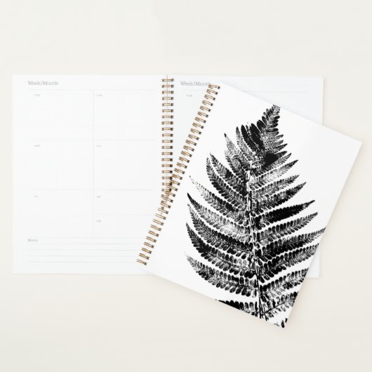 Zwart-wit Varen Leaf Print Planner (Display)