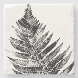 Zwart-wit Varen Leaf Print Stenen Onderzetter