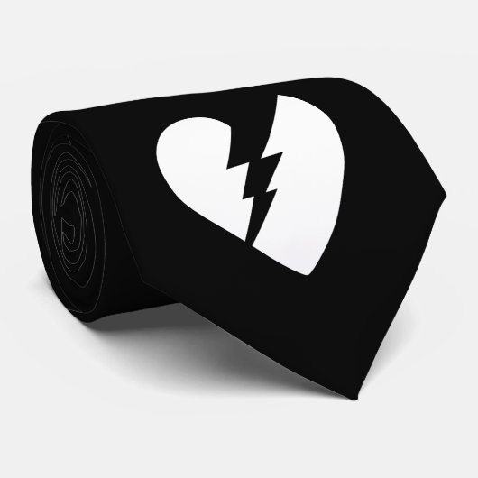Zwart-wit vector kunst Gebroken Hart Stropdas (Opgerold)