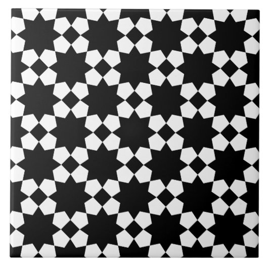 Zwart-wit vector naadloos patroon tegeltje (Voorkant)