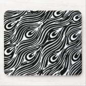 Zwart-wit veerpatroon muismat (Voorkant)
