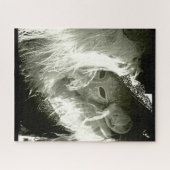 Zwart-wit Venetiaans masker Legpuzzel (Horizontaal)