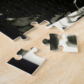 Zwart-wit Venetiaans masker Legpuzzel (Zijkant)