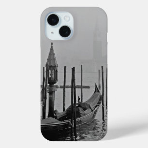 Zwart & Wit Venetië Italië Reizen iPhone 15 Case