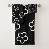 Zwart-wit ventilatorpatroon bad handdoek (Insitu)