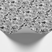 Zwart-wit ventilatorpatroon cadeaupapier (Hoek)