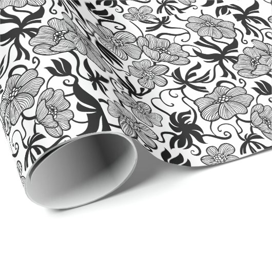 Zwart-wit ventilatorpatroon cadeaupapier (Rol Hoek)