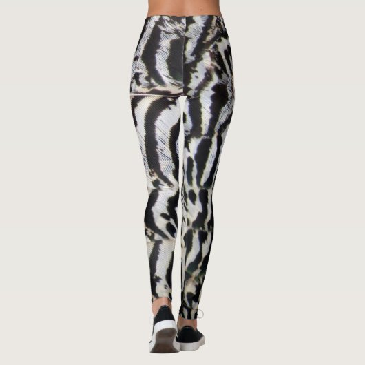 Zwart-wit ventilatorpatroon leggings (Achterkant)