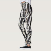Zwart-wit ventilatorpatroon leggings (Links)