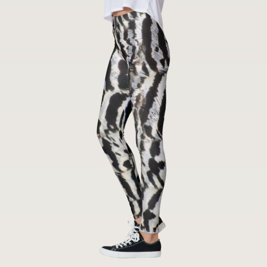 Zwart-wit ventilatorpatroon leggings (Links)