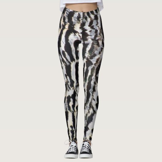 Zwart-wit ventilatorpatroon leggings (Voorkant)