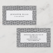 Zwart wit  ventilatorpatroon origineel visitekaartje (Voorkant / Achterkant)