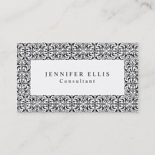 Zwart wit  ventilatorpatroon origineel visitekaartje (Voorkant)