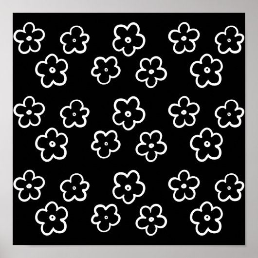 Zwart-wit ventilatorpatroon poster (Voorkant)