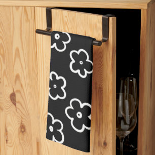 Zwart-wit ventilatorpatroon theedoek