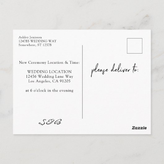 Zwart-wit Verander het Briefkaart Datum (Achterkant)