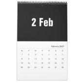 Zwart-wit ~ Veranderbaar jaar Kalender (Feb 2027)
