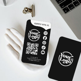 Zwart Wit Verbinding maken met ons QR Code 5 Socia Visitekaartje