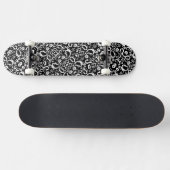 zwart wit verfijnd indiaas patroon persoonlijk skateboard (Horizontaal)