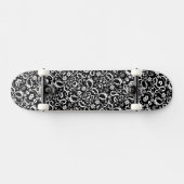 zwart wit verfijnd indiaas patroon persoonlijk skateboard (Horizontaal)