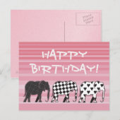 Zwart-wit verjaardag briefkaart (Voorkant / Achterkant)