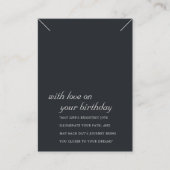 ZWART WIT VERJAARDAG CADEAU KETTING DISPLAY KAART PLAATSKAARTJE (Voorkant)
