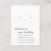 ZWART WIT VERJAARDAG VRIEND EARRING DISPLAY KAART PLAATSKAARTJE (Voorkant)