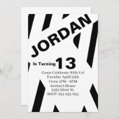 Zwart-wit verjaardagsuitnodiging sjabloon kaart (Voorkant / Achterkant)