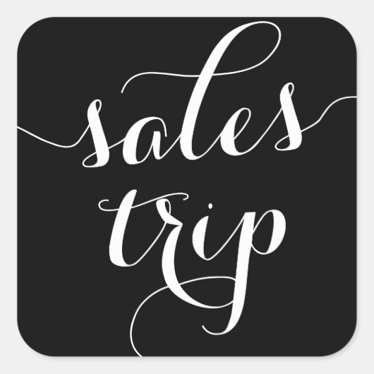 Zwart-wit verkoopreis Schattigee moderne kalligraf Vierkante Sticker (Voorkant)