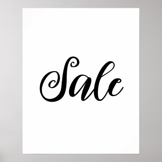 Zwart-wit Verkoopteken, KleinhandelsPoster Poster (Voorkant)