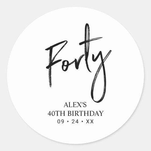 Zwart & Wit | Verlichting van Birthday Favor Dank  Ronde Sticker (Voorkant)