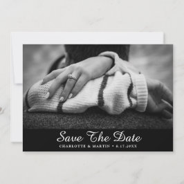 Zwart-wit Verloving Foto opslaan Datum Save The Date