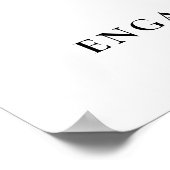 Zwart-wit verlovingsfeest welkomstbord poster (Hoek)