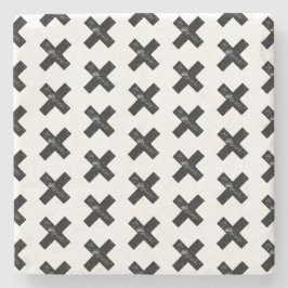 Zwart-wit "Vermenigvuldigen" Wiskunde Symbool Lino Stenen Onderzetter