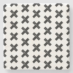Zwart-wit "Vermenigvuldigen" Wiskunde Symbool Lino Stenen Onderzetter
