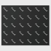 Zwart-wit verpakkingspapier voor mannen met naam cadeaupapier (Vlak)