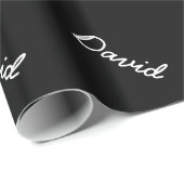 Zwart-wit verpakkingspapier voor mannen met naam cadeaupapier (Rol Hoek)