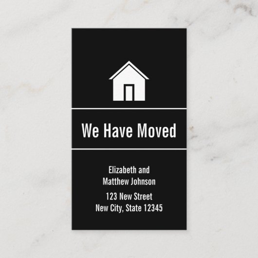 Zwart-wit Verplaatsende Aankondiging Adres Invoege (Voorkant)