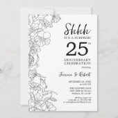 Zwart Wit Verrassing 25e Jubileum Kaart (Voorkant)