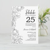 Zwart Wit Verrassing 25e Jubileum Kaart (Staand voorkant)