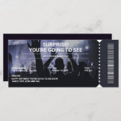 Zwart-wit verrassingsconcertkaartje cadeau kaart (Voorkant / Achterkant)