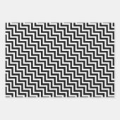 Zwart-wit Verschillende Maten Diagonale Chevron Inpakpapier Vel (Voorkant 3)