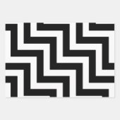 Zwart-wit Verschillende Maten Diagonale Chevron Inpakpapier Vel (Voorkant)