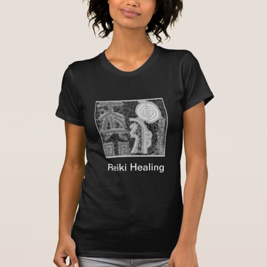 Zwart-wit versie - Reiki in Karuna T-shirt (Voorkant)