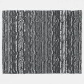 Zwart-wit vertakt horizontaal patroon fleece deken (Voorkant (Horizontaal))