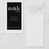 Zwart-wit Verticaal Bedrijf of Persoonlijk Visitekaartje (Voorkant / Achterkant)