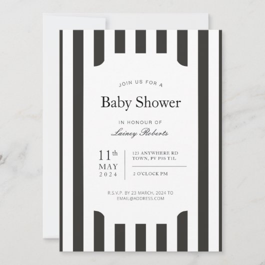  zwart-wit verticaal Snoepjes streep Kaart (Voorkant)