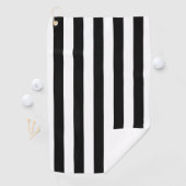 Zwart-wit verticaal streeppatroon golfhanddoek (Insitu)